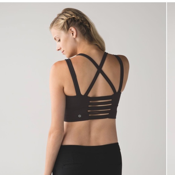 NWT *Rare* Lululemon Happy Strappy Long Line Bra Sz black